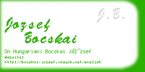 jozsef bocskai business card